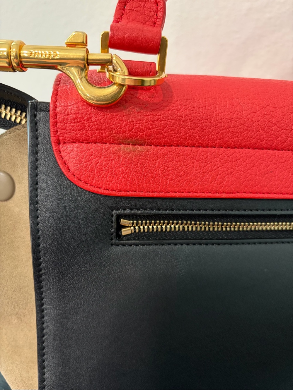 Celine Tricolor Trapeze Bag Leather - Picture 11 of 13
